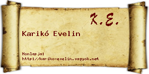 Karikó Evelin névjegykártya