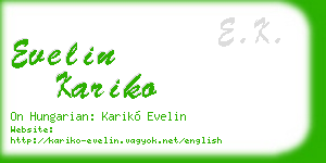 evelin kariko business card