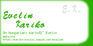 evelin kariko business card